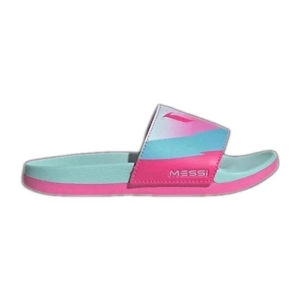 adidas Adilette Comfort Messi Slides Aqua/Pink Men's Size‎ 13 New